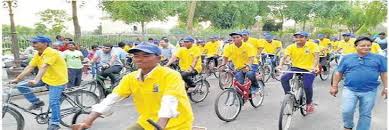 indore, three thousand participants ,attended  huge bicycle rally 