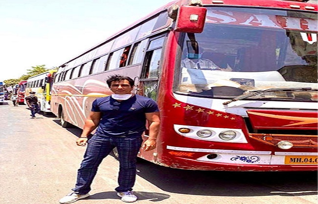 mumbai, Sonu Sood, became home , migrant laborers ,via bus
