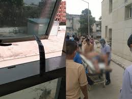 Jabalpur, Corona patient ,injured, hospital window, injured