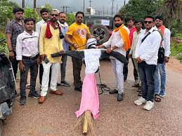 भाजपा कार्यकर्ताओं ने जलाया  फूल सिंह बरैया का पुतला