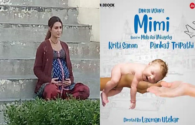 mumbai, Kriti Sanon, baby bump, sitting on the stairs, leaking  picture,film Mimi