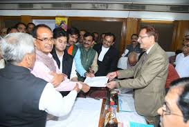 bhopal, Jyotiraditya Scindia, filed nomination , Rajya Sabha