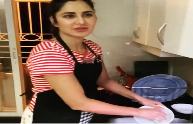 mumbai,  Katrina Kaif, dish washing video ,going viral , social media