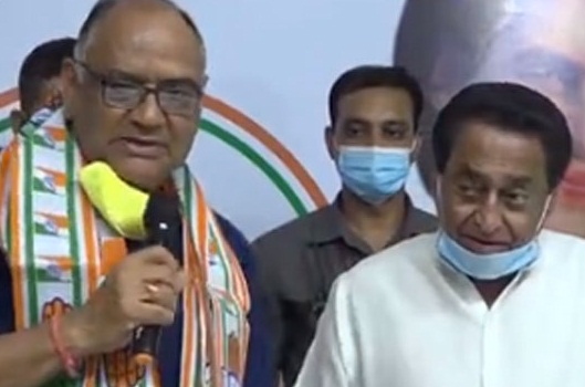 bhopal, Former minister,KL Aggarwal, joins Congress , 400 supporters