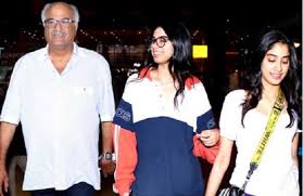 mumbai. Boney Kapoor, visits Chennai home, daughters Khushi , Jahnavi Kapoor