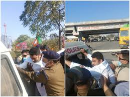 Indore, Young Congress worker, arrested before ,showing black flag, CM