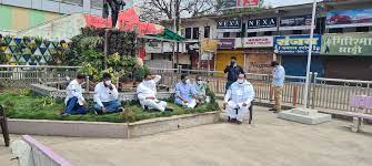 Chhindwara, Congress MLA , former minister, sitting on dharna