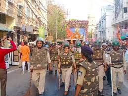 bhopal,Procession taken out ,under police guard 