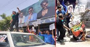 अजय देवगन, अक्षय, शाहरुख का पुतला फूंका फिल्म स्टारों के गुटखा विज्ञापन करने का विरोध