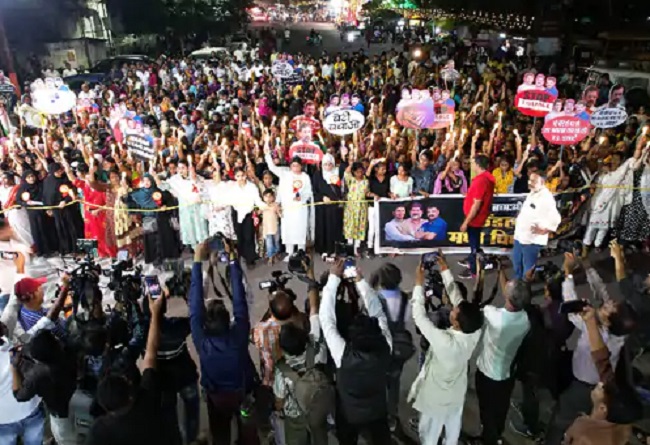 bhopal, Congress,candle march  