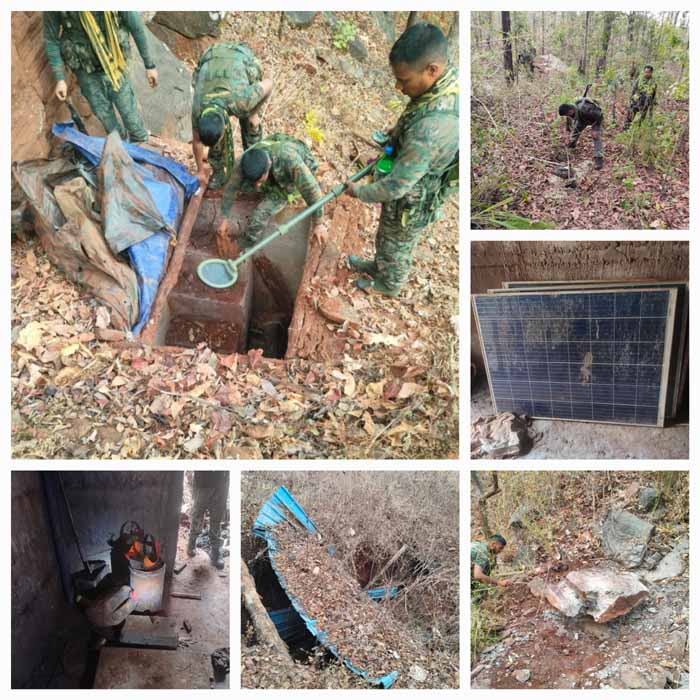 bijapur,  permanent Naxalite bunker ,Murkarajgutta forest  