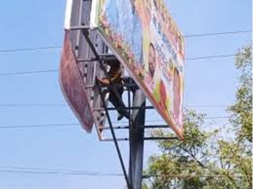 bhopal,  young man installing flex, high tension line