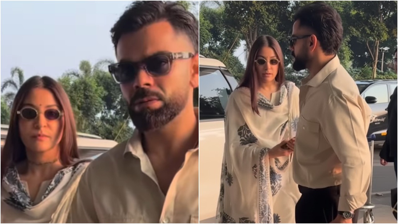 Virat Kohli,Anushka Sharma, spotted twinning,airport.