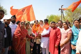 public festival was organised,honour Ganesh Shankar Mishra,villagers gave him a grand welcome.