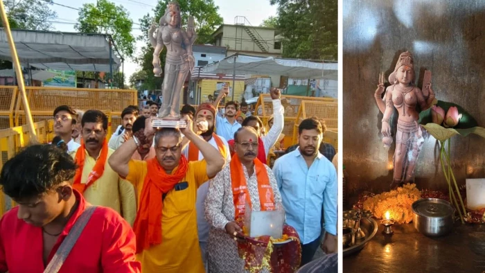 festival , Bhojshala,a huge crowd gathered , worship Goddess Vagdevi.