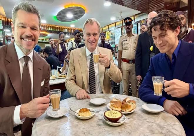 Tom Holland , Christopher Nolan, sip tea , Mumbai